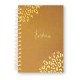 Notebook PPL Kraft Gold, 80 hojas color crema, con espiral metálico dorado y cierre con goma