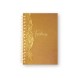 Notebook PPL Kraft Gold A5, 80 hojas color crema, con espiral metálico dorado y cierre con goma