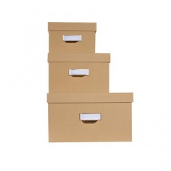 Set de 3 cajas cartón almacenamiento EXACOMPTA